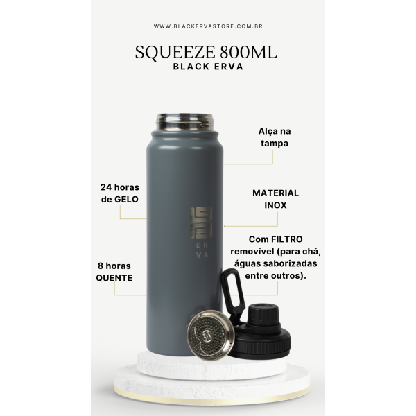 Squeeze Black Erva 800 ml - CINZA